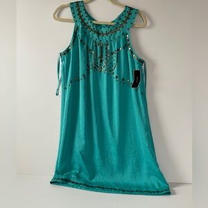 Alfani Women’s Pool Blue Mini A Line Dress with Sequin Accents